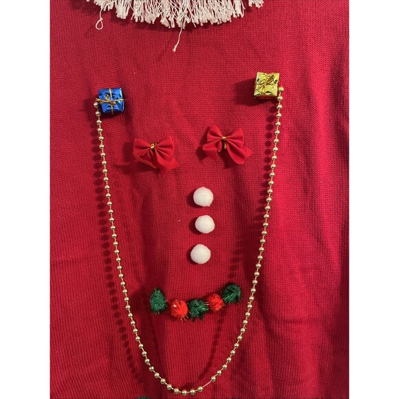 Women’s Ugly Christmas Holiday Green Red White Ugly Sweater Size Large - Picture 2 of 5